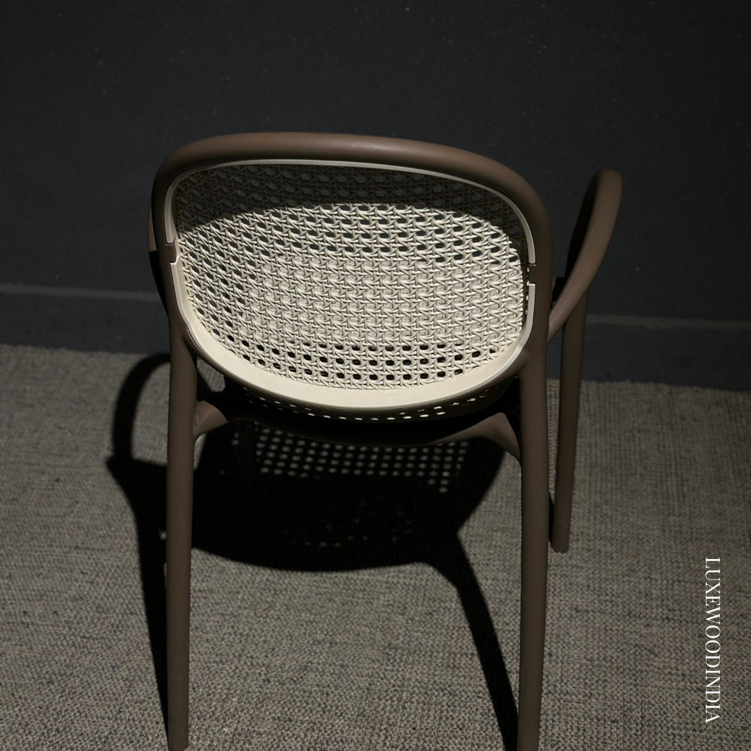 SPARROW OUTDOOR STACKABLE CHAIR WITH CANE MESH - BEIGE