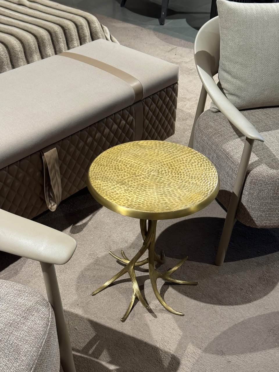 Hammered Brass Side Table