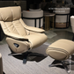 SUMO BODY TOUCH LEATHER RECLINER WITH FOOTSTOOL