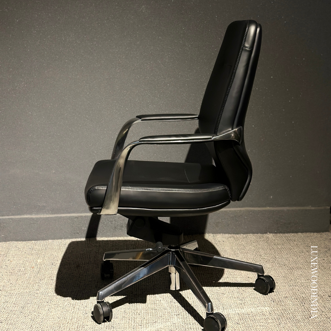 JARVIS ERGONOMIC CHAIR , BLACK MEDIUM BACK