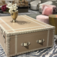 BOB LEATHER GENUINE TRUNK / TABLE  WITH STORAGE - BEIGE