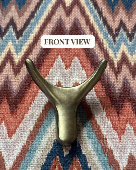 DEER KNOBS - Antique Brass Curtain Hook / Decorative Knob