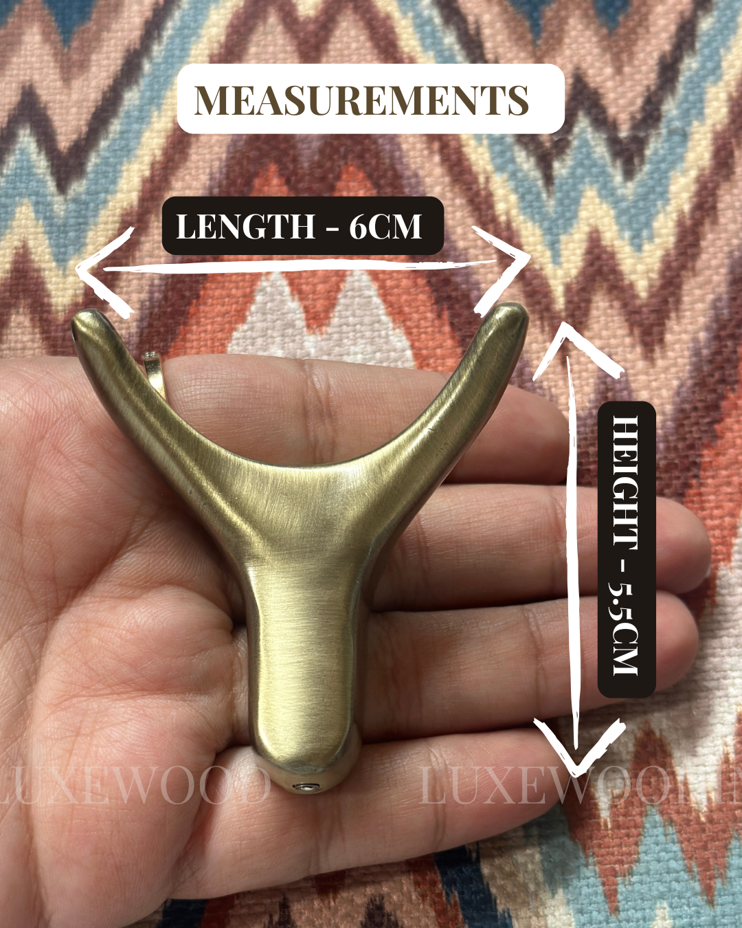 DEER KNOBS - Antique Brass Curtain Hook / Decorative Knob