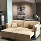 SOFA CUM BED / MANUAL PULL OUT SOFA  ( DAY BED ) - CREAM / Fluted