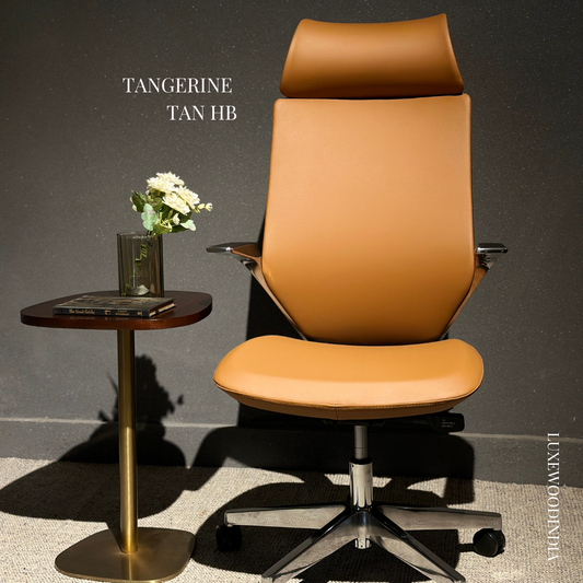 TANGERINE ERGONOMIC LUXURY OFFICE / STUDY CHAIR, TAN HIGH BACK