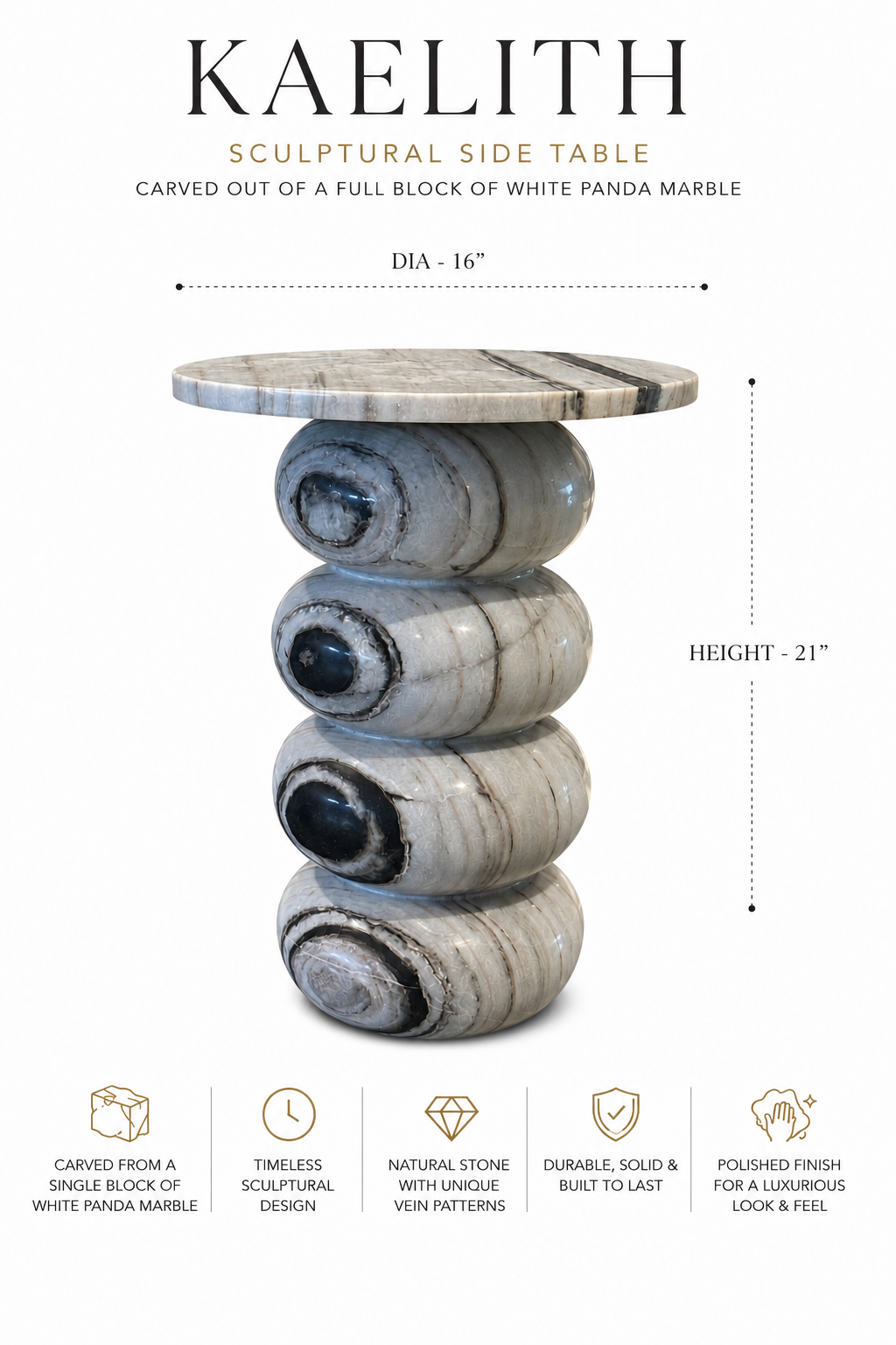 Kaelith Marble Coffee / Side Table