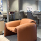 MAY LOUNGE CHAIR - TAN/ RUST ORANGE