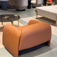 MAY LOUNGE CHAIR - TAN/ RUST ORANGE