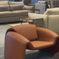 MAY LOUNGE CHAIR - TAN/ RUST ORANGE