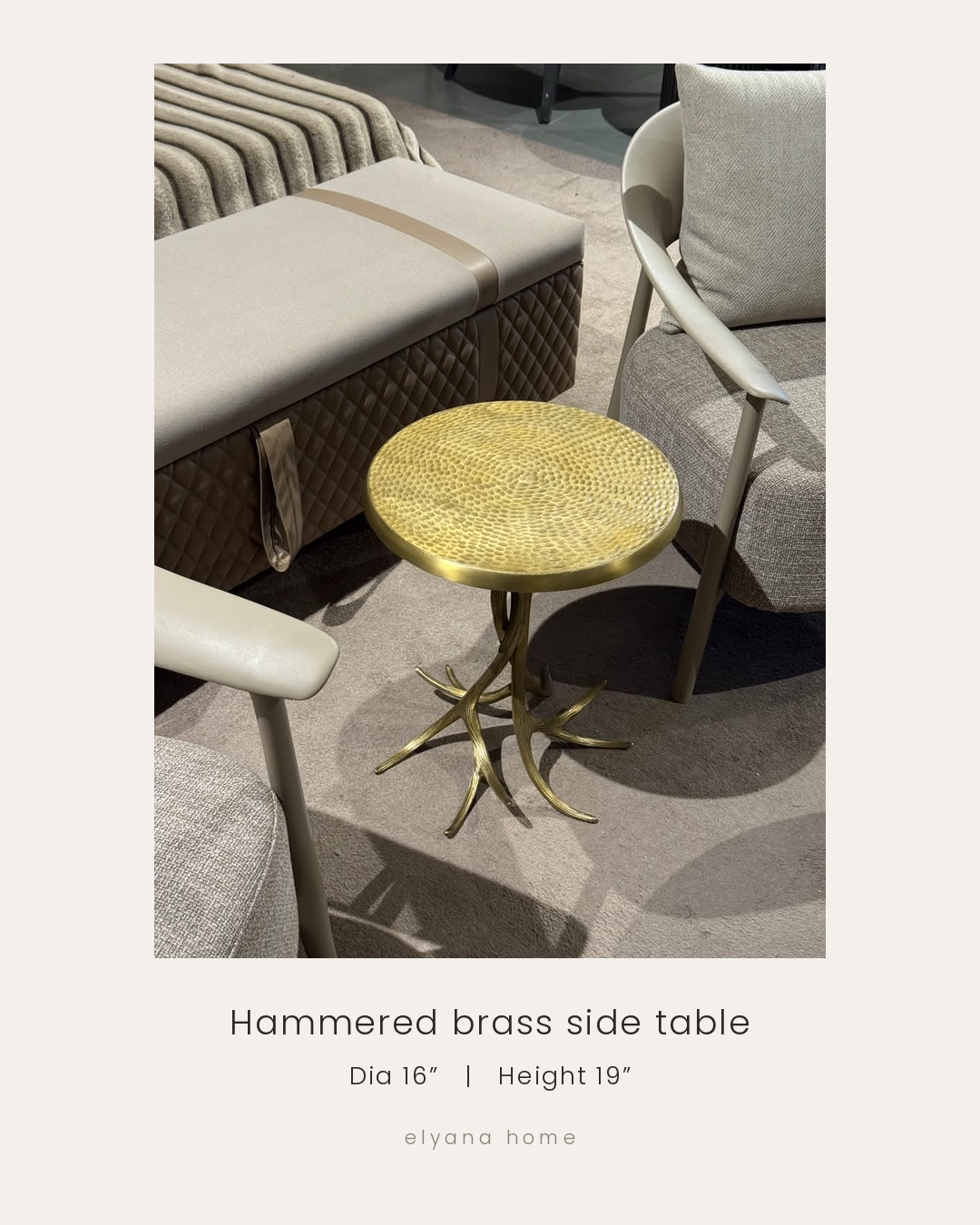 Hammered Brass Side Table