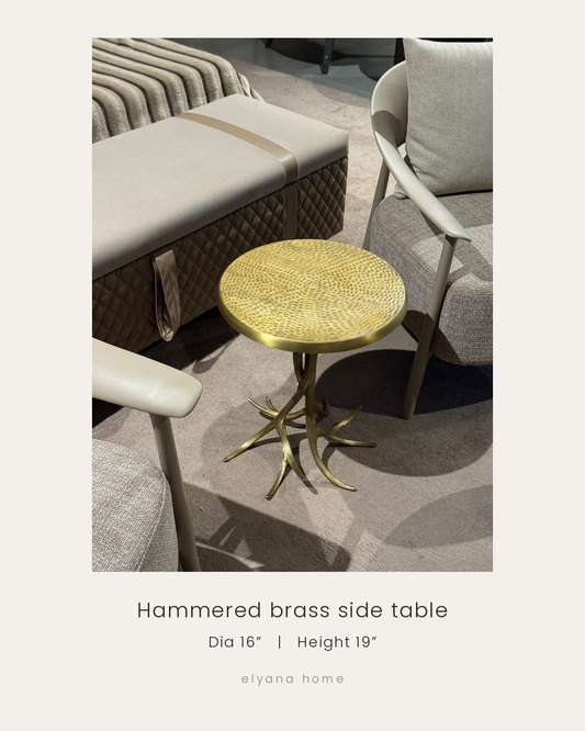 Hammered Brass Side Table
