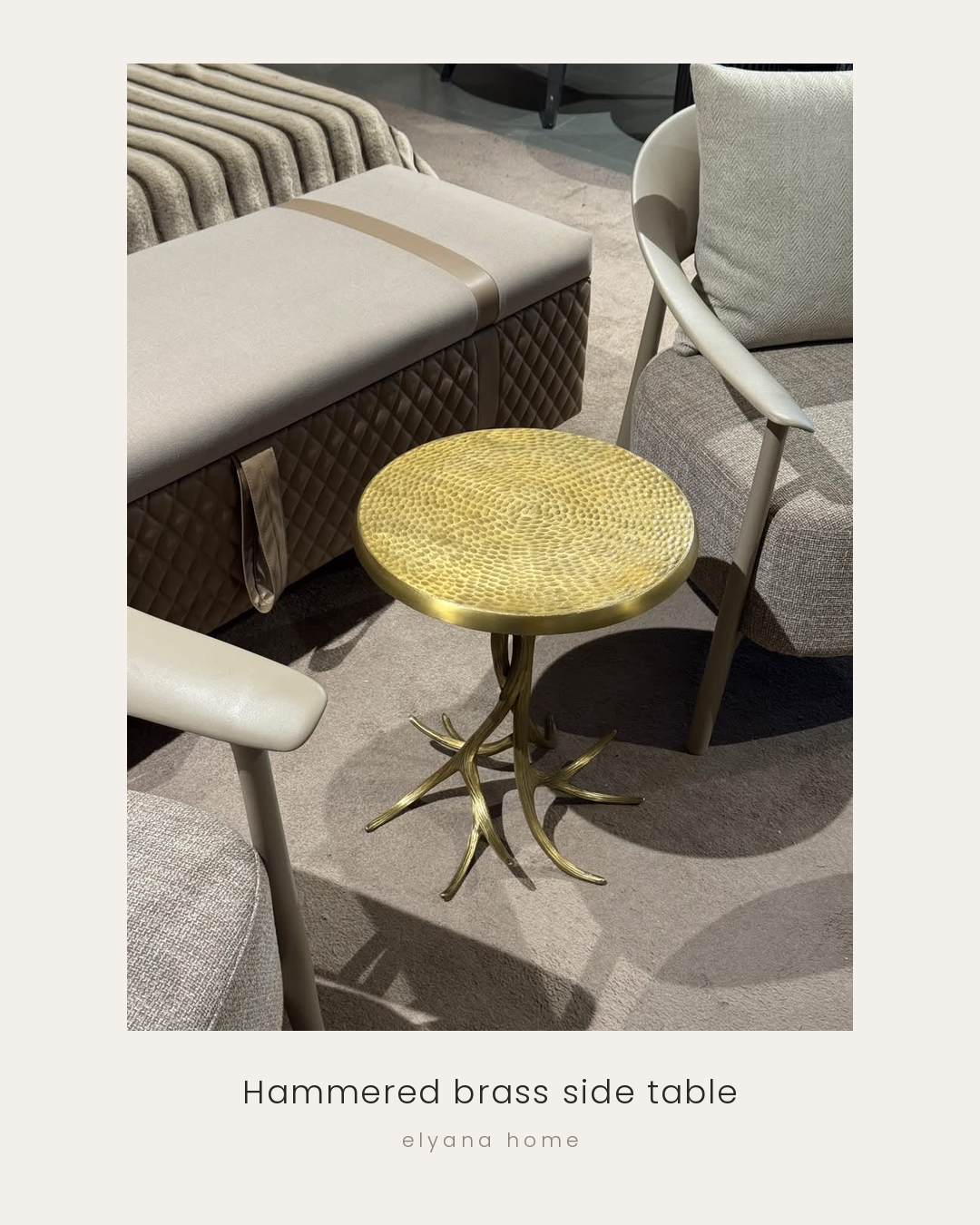 Hammered Brass Side Table